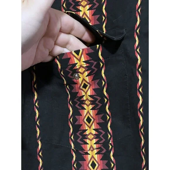 Vintage Wrangler Brushpopper Shirt 3X Short Sleeves Snap Closure Western - Picture 3 of 6